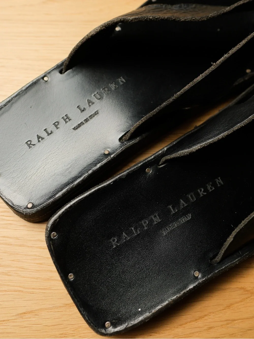 Ralph Lauren Collection Made in Italy Leather Toe-Post Sandals made in Italy